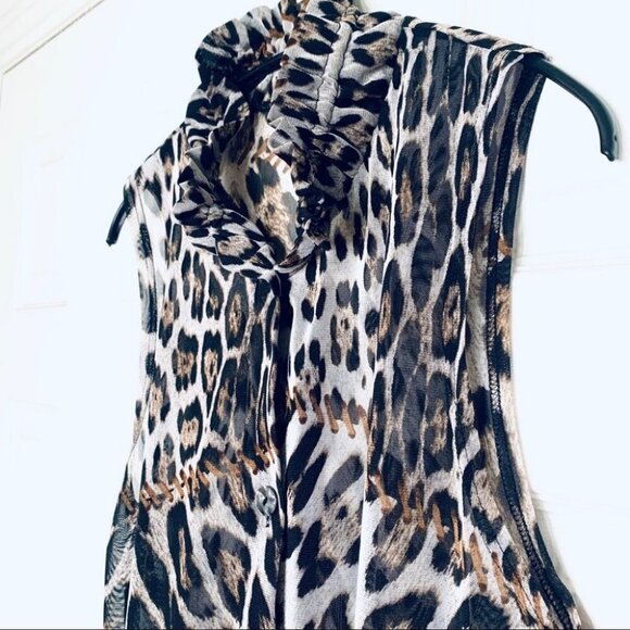 DAME INC. Animal print sleeveless long  top - Picture 9 of 12